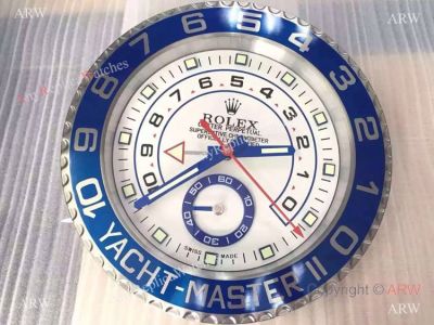 Rolex Wall Clock for Sale - Replica Rolex wall clock Yacht-Master II SS blue bezel
